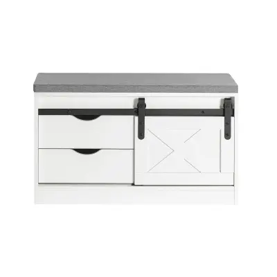 Klop za čevlje z vhodnim sedežem, stojalo za čevlje z belimi vrati