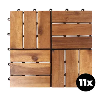 Linder Exclusiv Terasne ploščice akacijev les 30x30 cm 11 kosov