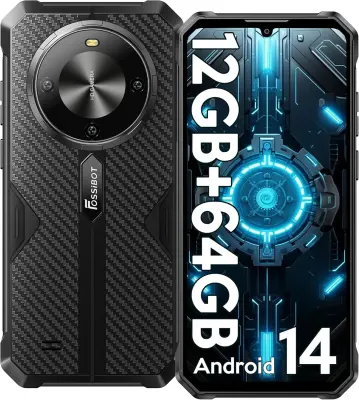 FOSSiBOT F105 12/64GB, črna pametni robustni telefon Android 14, 10300mAh
