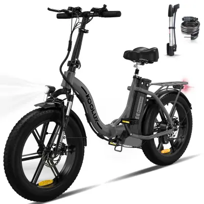 KOOLUX BK6S Fat Tire Zložljivo električno kolo 250W 48V 15Ah 35-90km doseg - sivo