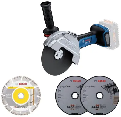 Najboljše iz obeh svetov: globina reza kotnega brusilnika 230mm glede na velikost in težokotni brusilnik 125mm Bosch Professional GWS 18V-180 P 06019H