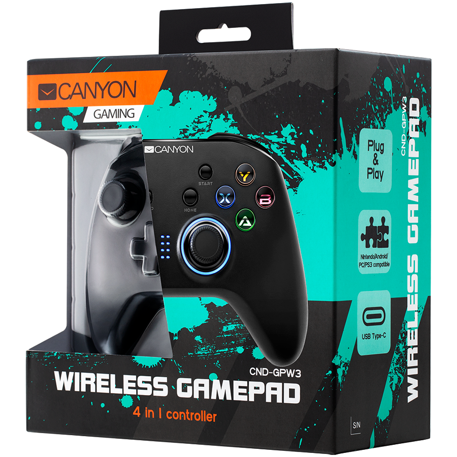 Canyon gamepad GP-W3 Android/Nintendo/PC/PS3 Wireless Black