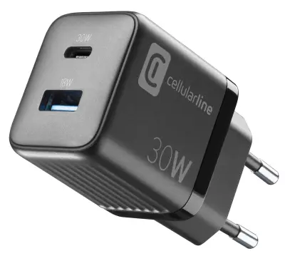 CELLULARLINE MULTIPOWER MICRO 30W DUAL USB-C/USB-A polnilec