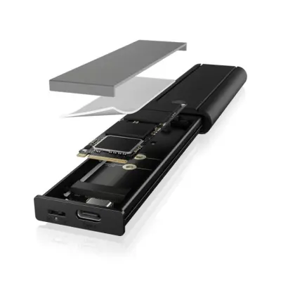 Eksterno kućište ICY BOX IB-1807MT-C31, aluminijsko kućište, crno, M.2 NVMe SSD - USB-C/USB-A