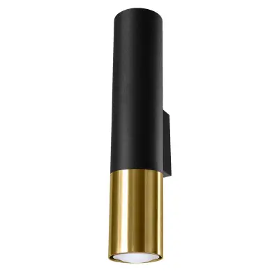 Stenska svetilka LOOPEZ črna/zlata