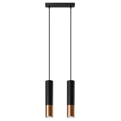 Obesna svetilka LOOPEZ 2 črna/medena