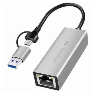 Mrežni adapter USB-C/A => LAN RJ45 100/1000/2500 Logilink (UA0422)