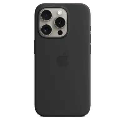 Apple iPhone 15 Silicone Case with Magsafe- Black