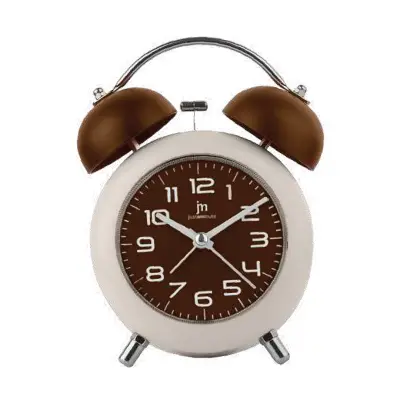 Budilka z lučko Drin Drin 10x5,5x16cm / JA7107-CF / rjava / plastika