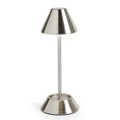 Namizna led svetilka 10,5xh36,5cm / srebrna / polnilna baterija+usb / 3w / kovina