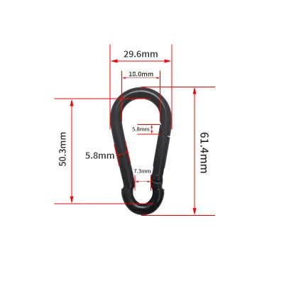Komplet 5 karabinerov v obliki buče - močni vzmetni kavlji  S