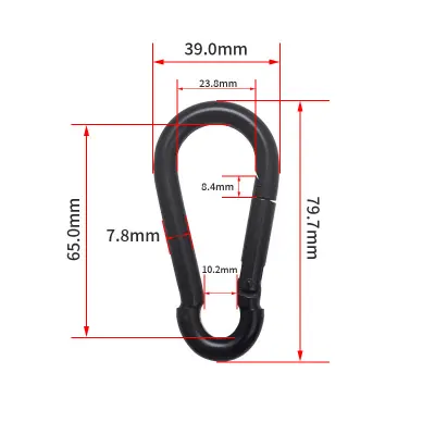Karabin v obliki 8, vzmetni kavelj za težke obremenitve (2 paketa)  S