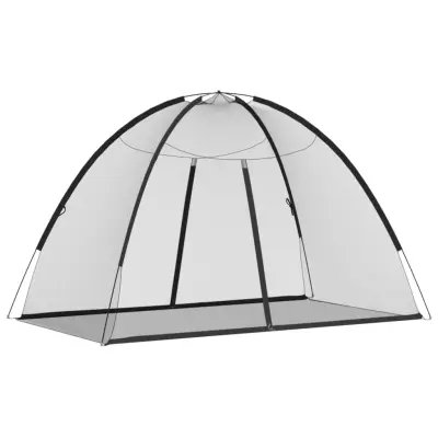 vidaXL Komarnik mongolski z vrati 220 mreža črna 200x120x130 cm