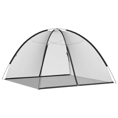 vidaXL Komarnik mongolski z vrati 220 mreža črna 200x200x135 cm
