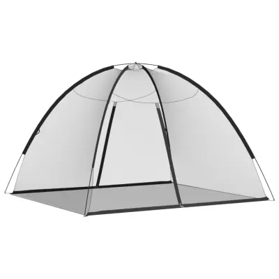 vidaXL Komarnik mongolski z vrati 220 mreža črna 200x180x135 cm