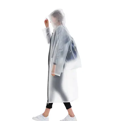 EVA dežni plašč za večkratno uporabo, nepremočljiv dežni pončo s kapuco  XL