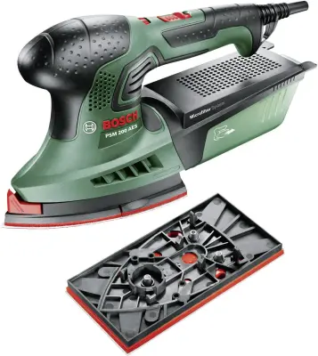 Večnamenski brusilnik Bosch PSM 200 AES\, 200 W\, (trikotni/pravokotni) 104 cm2/164 cm2 06033B6000