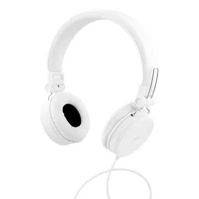 STREETZ H300 slušalke z mikrofonom, zložljive, 3,5 mm priključek, 1 tipka daljinski upravljalnik, 1,5 m, bele