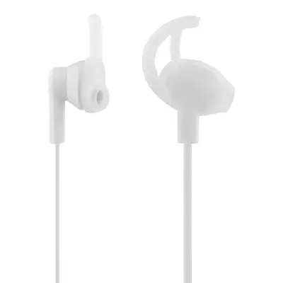STREETZ E120 Stay-in-ear slušalke na žico, daljinski upravljalnik z 1 gumbom, 3,5 mm priključek, mikrofon, bele