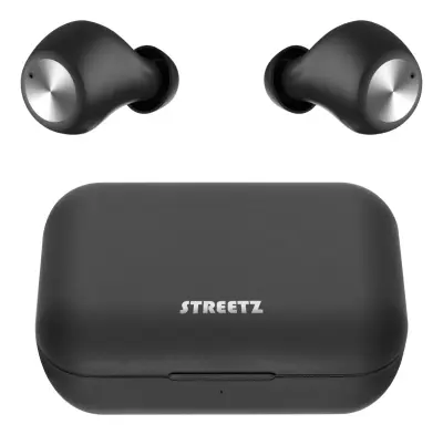 STREETZ slušalke True Wireless TWS-110 in-ear, s polnilnim ohišjem, BT5 ČRNE