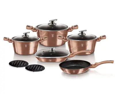 SET 11-DELNIH LONČKOV. BERLINGER HAUS KOVINSKA LINIJA ROSEGOLD BH-6191