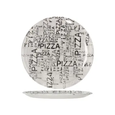 Pizza krožnik Napoli / 31cm / White & Black / 6kos