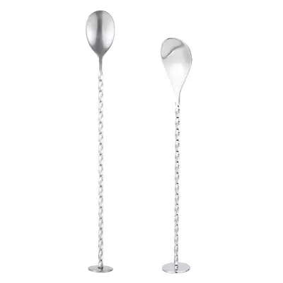 Komplet barskih žlic Teardrop (20,5 cm in 25,5 cm) - Nerjaveče jeklo za mešanje koktajlov