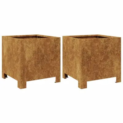 vidaXL Garden Planters 2 kosa 30x30x30 cm Weathering Steel