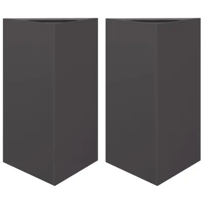 vidaXL Vrtno korito 2 kosa črna trikotna 50x43x75 cm jeklo