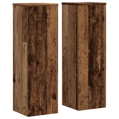 vidaXL Stojalo za rastline 2 kosa starinski les 25x25x80 cm inž. les