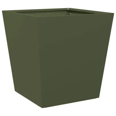 vidaXL Vrtno korito olivno zelena 40x40x40 cm jeklo