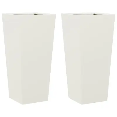 vidaXL Vrtno korito 2 kosa bela 35x35x75 cm jeklo