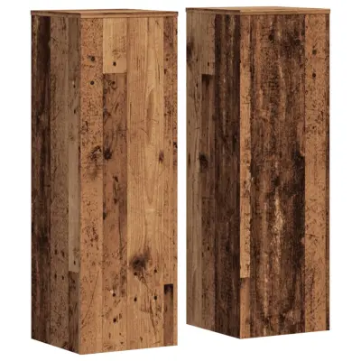 vidaXL Stojalo za rastline 2 kosa starinski les 33x33x100 cm inž. les