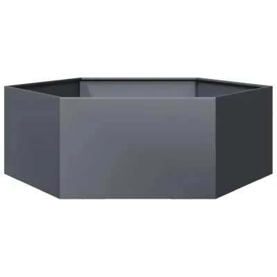 vidaXL Vrtno korito antracit šestkotnik 138x120x45 cm jeklo