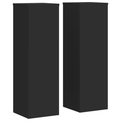 vidaXL Stojalo za rastline 2 kosa črno 25x25x80 cm inženirski les