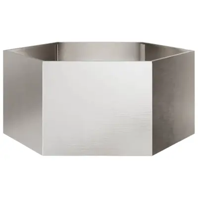 vidaXL Vrtno korito šestkotnik 104x90x45 cm nerjavno jeklo