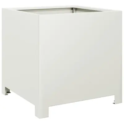 vidaXL Vrtno korito bela 40x40x40 cm jeklo