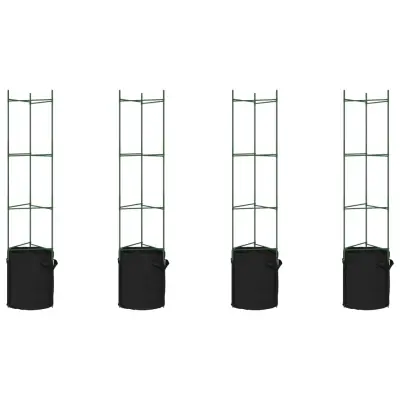 vidaXL Mreža za paradižnik z vrečo za rastline 4 kosi 154 cm jeklo PP