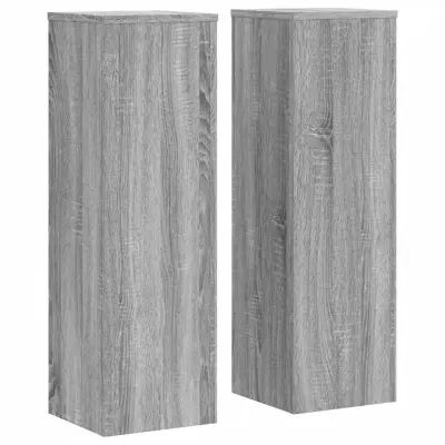 vidaXL Stojalo za rastline 2 kosa siva sonoma 25x25x80 cm inž. les
