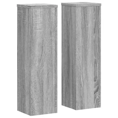 vidaXL Stojalo za rastline 2 kosa siva sonoma 17x17x60 cm inž. les