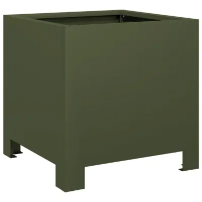 vidaXL Vrtno korito olivno zelena 30x30x30 cm jeklo