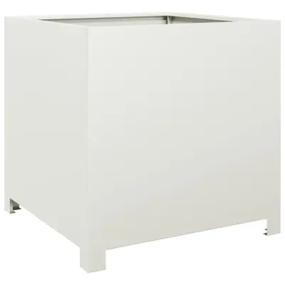 vidaXL Vrtno korito bela 50x50x50 cm jeklo