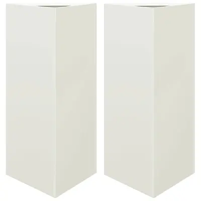 vidaXL Vrtno korito 2 kosa bela trikotnik 40x34,5x70 cm jeklo