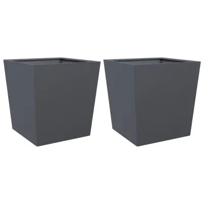 vidaXL Vrtno korito 2 kosa antracit 50x50x50 cm jeklo