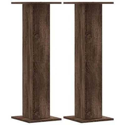 vidaXL Stojalo za rastline 2 kosa rjavi hrast 30x30x95 cm inž. les