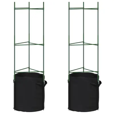 vidaXL Mreža za paradižnik z vrečo za rastline 2 kosa 116 cm jeklo PP