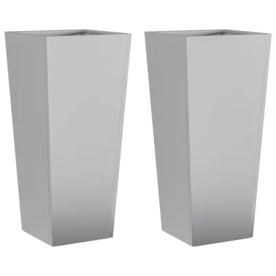 vidaXL Vrtno korito 2 kosa 35x35x75 cm pocinkano jeklo