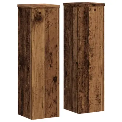 vidaXL Stojalo za rastline 2 kosa starinski les 17x17x60 cm inž. les