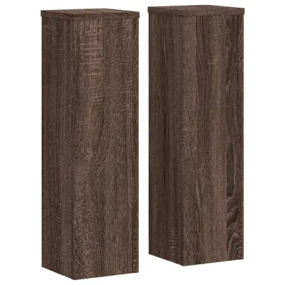 vidaXL Stojalo za rastline 2 kosa rjavi hrast 17x17x60 cm inž. les