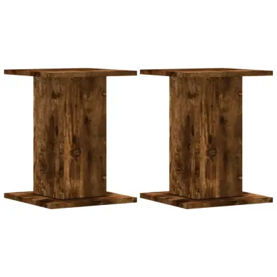 vidaXL Stojalo za rastline 2 kosa dimljeni hrast 30x30x40 cm inž. les